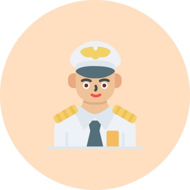 Pilot düz vektör simgesi