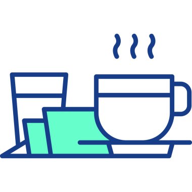 Kahve molası. Web simgesi vektör illüstrasyonu