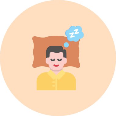 Uyku tulumu vektör illüstrasyon tasarımlı adam