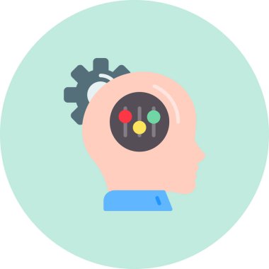 yapay zeka düz simgesi