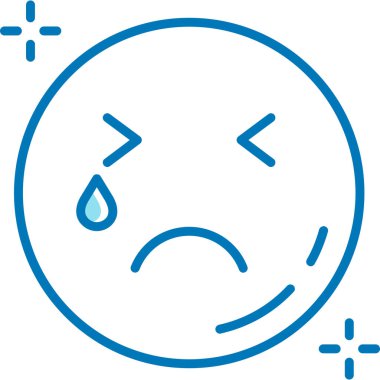 Ağlayan yüz simgesi simgesi ana hat biçiminde