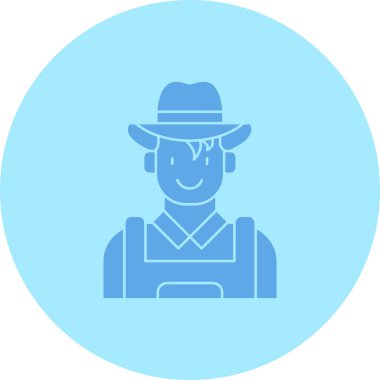 Çiftçi. Web simgesi basit illüstrasyon