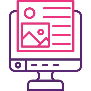 Bilgisayar. Web simgesi basit tasarım