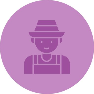 Çiftçi. Web simgesi basit illüstrasyon