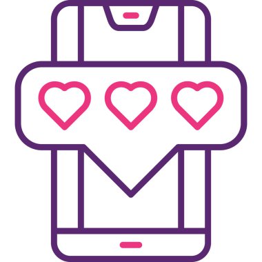 taşınabilir aşk mesajı simgesi ana hat biçiminde