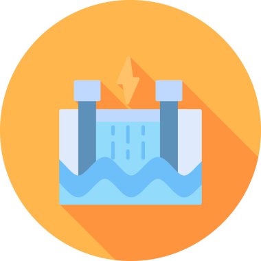 Su fabrikası simgesi düz bir şekilde inşa ediliyor