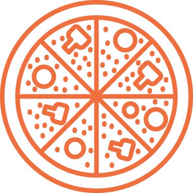 Pizza simgesi, basit vektör illüstrasyonu