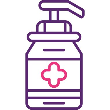 Şişenin ve simgenin vektör illüstrasyonu