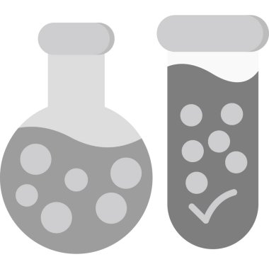 Yumuşak gri arkaplanda izole edilmiş modayı test tüpü simgesi