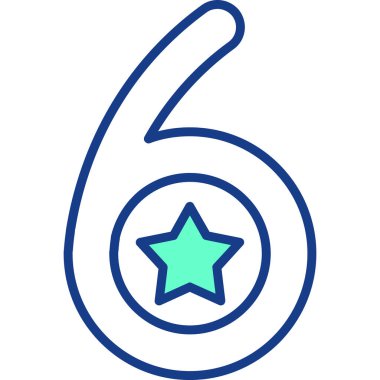 6 numaralı simge vektör illüstrasyonu