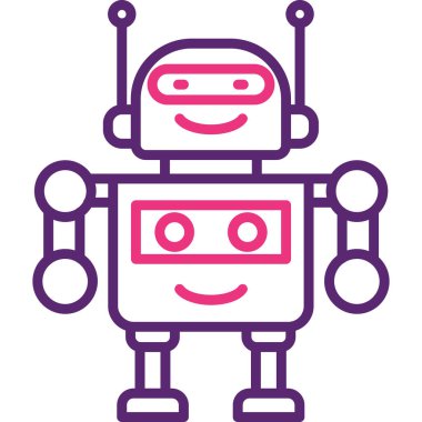 robot. Web simgesi basit illüstrasyon