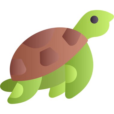 Kaplumbağa düz simgesi, vektör illüstrasyonu