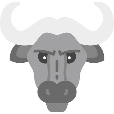 Boğa başlı boğa ikonu düz stil