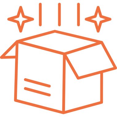 paket kutusu simgesi. İnce çizgi biçimi tasarım vektörü çizimi.