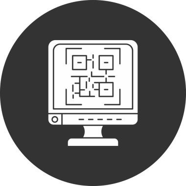 Kod QR kod simgesi. Web için qr kod vektör simgesinin basit çizimi