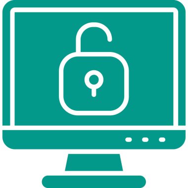 Bilgisayar kilidi simgesi. Basit tasarım