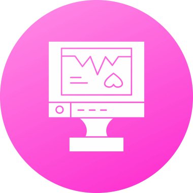 bilgisayar monitörü ikon vektör illüstrasyonu