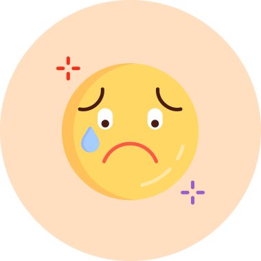 üzgün emoji simgesi, vektör illüstrasyonu