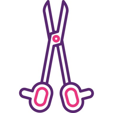 Bir makasın şirin çizgi film ikonunun vektör çizimi