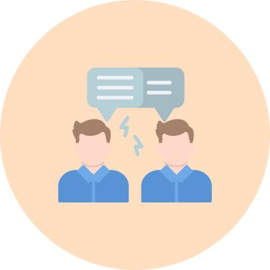 Konuşma balonu olan iki adam.