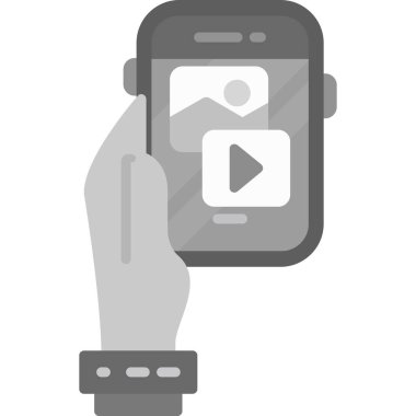 Video kamera simgesi olan akıllı telefon, vektör illüstrasyonu