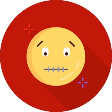 kırmızı gözlü üzgün emoji, vektör çizimi