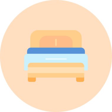 Yatağa. Web simgesi basit illüstrasyon