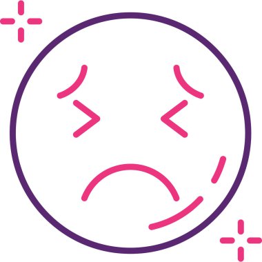 üzgün yüz simgesi, vektör illüstrasyonu