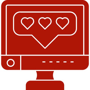 aşk bilgisayar simgesi, vektör illüstrasyonu