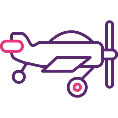 Uçak web simgesi, basit vektör illüstrasyonu