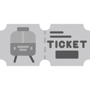 Tren bileti simgesi, basit stil