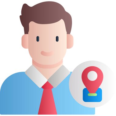 Adam konum simgesini tutuyor