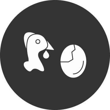 tavuk vektör simgesi, basit illüstrasyon