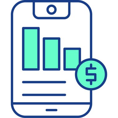 cep telefonu vektör çizgisi simgesi, grafik, illüstrasyon