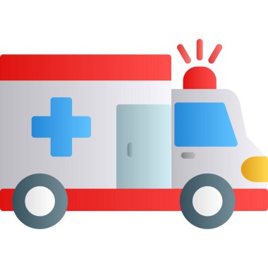 Ambulans acil durum simgesi düz stil