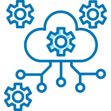bulut hesaplama simgesi, vektör illüstrasyonu