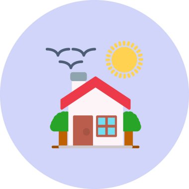 Ev. Web simgesi basit illüstrasyon