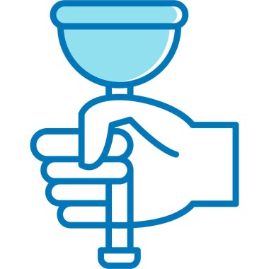 Kürek simgesi ile el, vektör illüstrasyon tasarımı