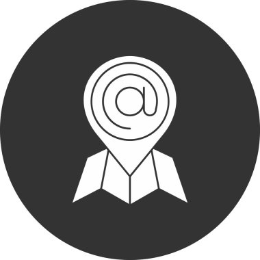 Beyaz arkaplanda e- posta simgesi vektörü, beyaz üzerinde izole edilmiş daire, işaret