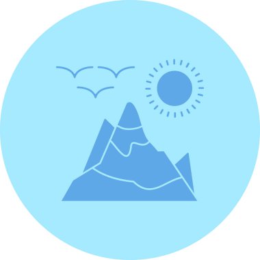 Dağlar düz vektör simgesi