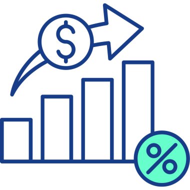grafik büyüme vektörü ince çizgi simgesi