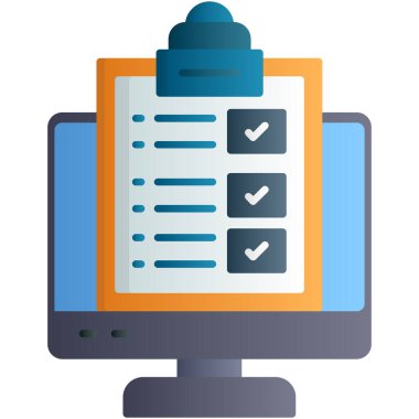 Beyaz arkaplanda kontrol listesi simgesi ve vektör illüstrasyonu izole edildi