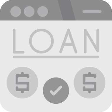 Banka kredisi ikonu. düz tasarım biçimi.