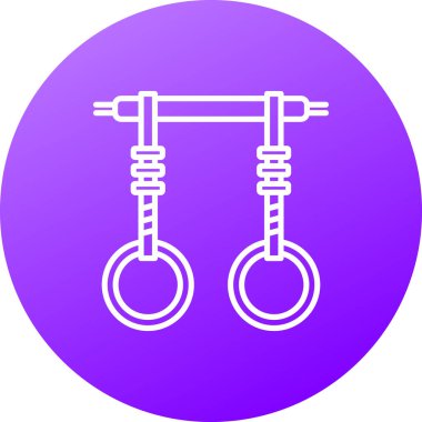 Beyaz arkaplanda siyah ip kancası ikonu izole edildi. İp. Spor malzemeleri. Spor malzemeleri. kare düğmesi. vektör illüstrasyonu.