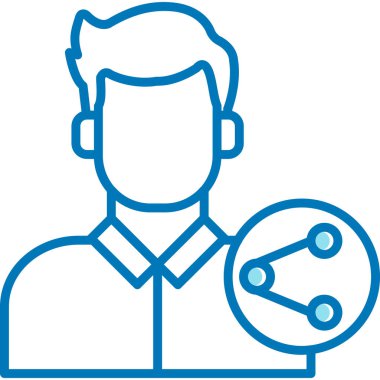 Kamera simgesi olan avatar adam, vektör illüstrasyonu