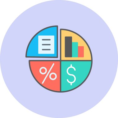 Bir pasta grafiği simgesinin vektör çizimi