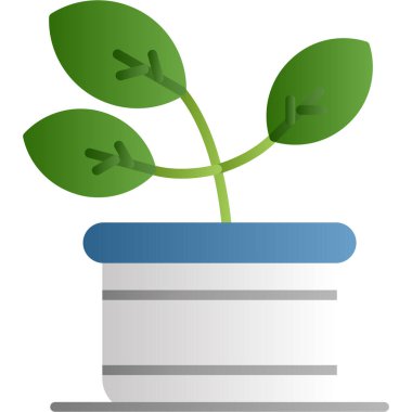 Saksıda bitki var. vektör illüstrasyonu