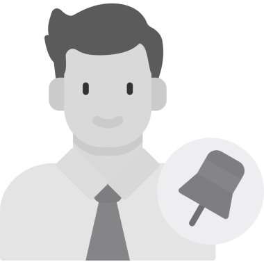 Çekiç ikonlu bir iş adamı. Basit tasarım