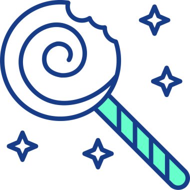 Şekerleme lolipop tatlı simgesi dolgulu ana hatlarıyla