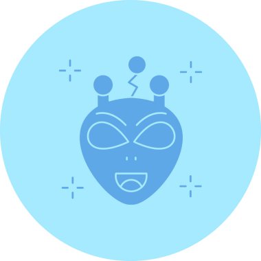 Şirin mavi bir kalbin vektör çizimi